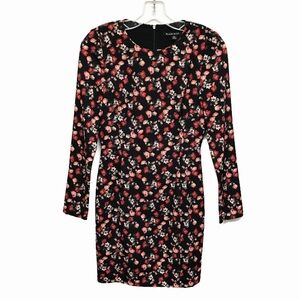 Black Halo Floral Long Sleeve Mini Dress Size 2
